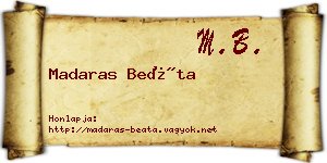 Madaras Beáta névjegykártya