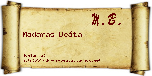 Madaras Beáta névjegykártya